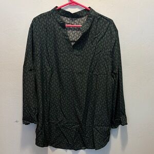 Green Patterned Blouse
